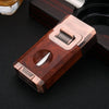 Deluxe Dual-Flame Cigar Lighter with Built-In Cutter & Holder