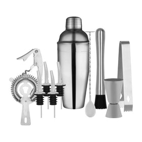 Zanzi 11-Piece Stainless Steel Cocktail Set with Bartender Bag